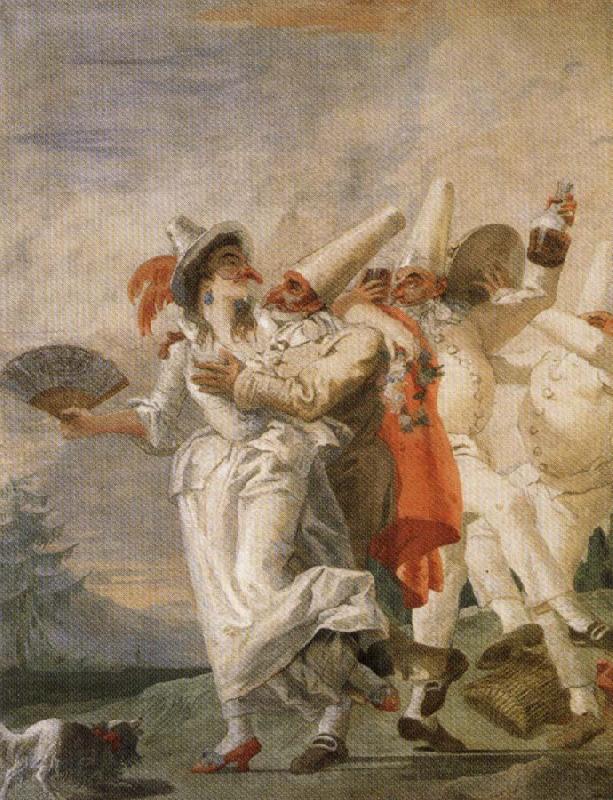 Giambattista Tiepolo Pulcinella in Love France oil painting art